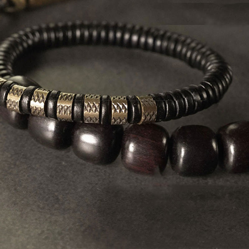 8mm Ebony Wood Copper Vintage Balance Bracelet