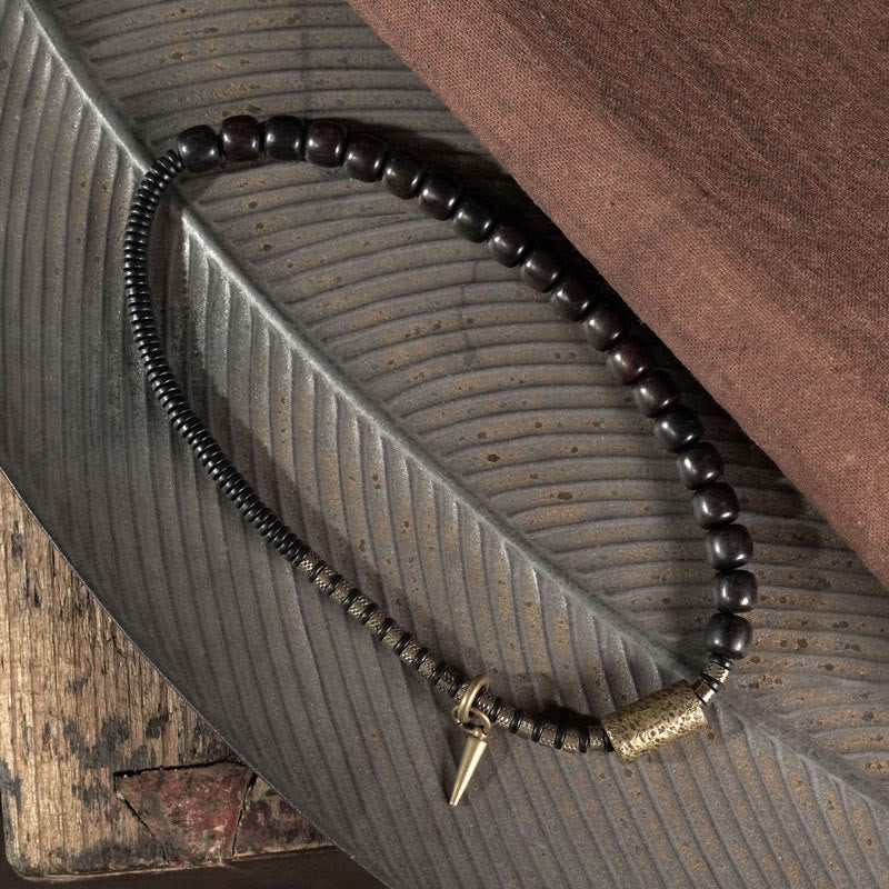 8mm Ebony Wood Copper Vintage Balance Bracelet