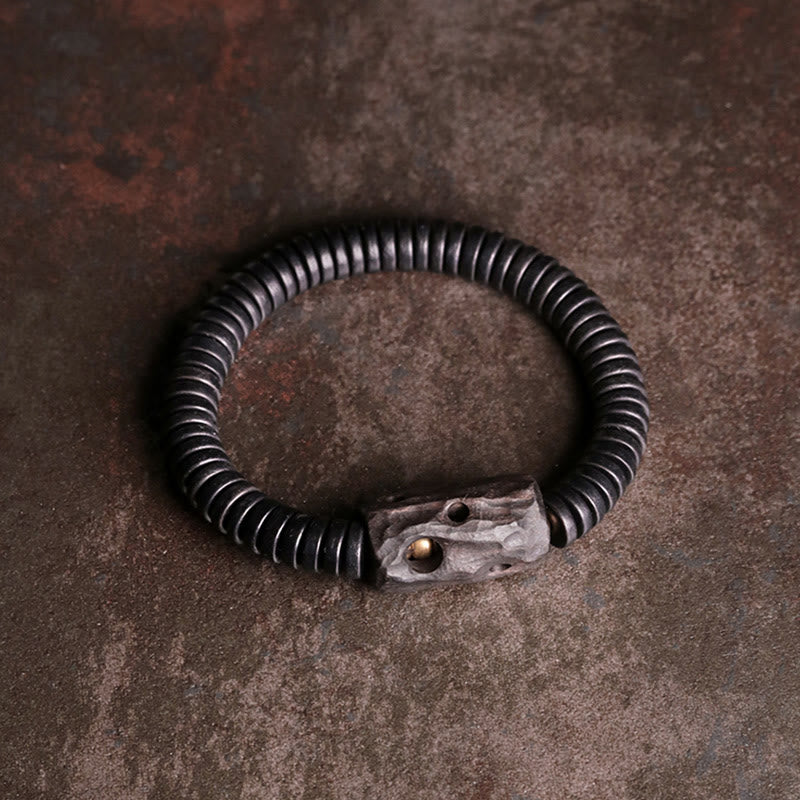 8mm Classic Ebony Wood Holey Balance Bracelet for Grounding