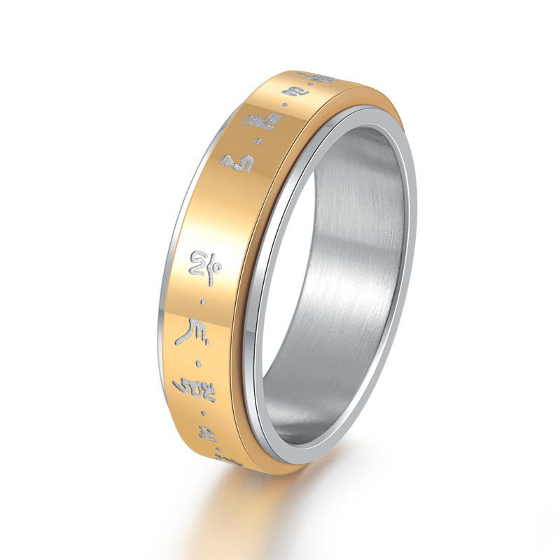 Unisex Titanium Steel Rotatable Ring US8 for Balance
