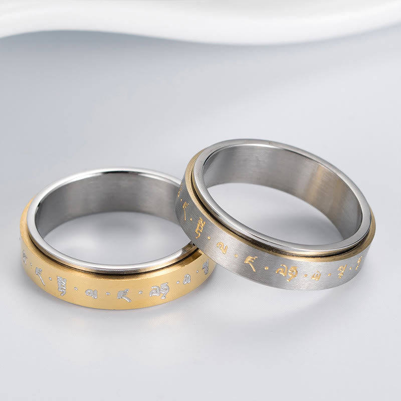 Unisex Titanium Steel Rotatable Ring US8 for Balance