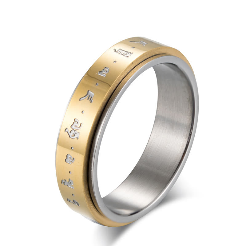 Unisex Titanium Steel Rotatable Ring US8 for Balance