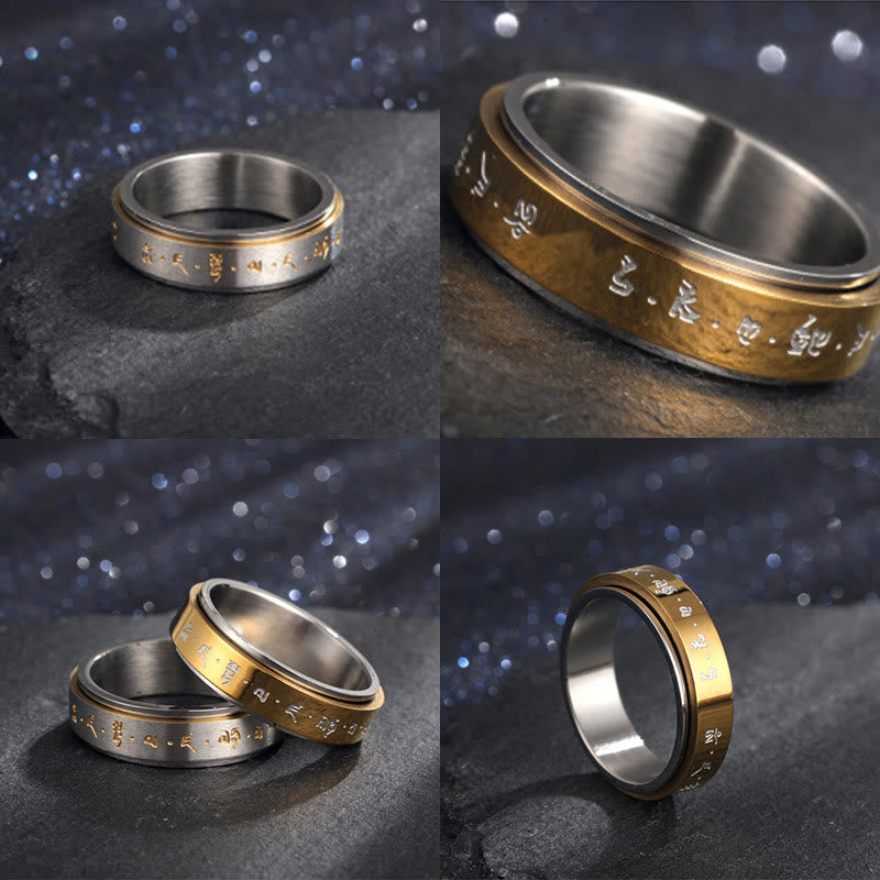 Unisex Titanium Steel Rotatable Ring US8 for Balance