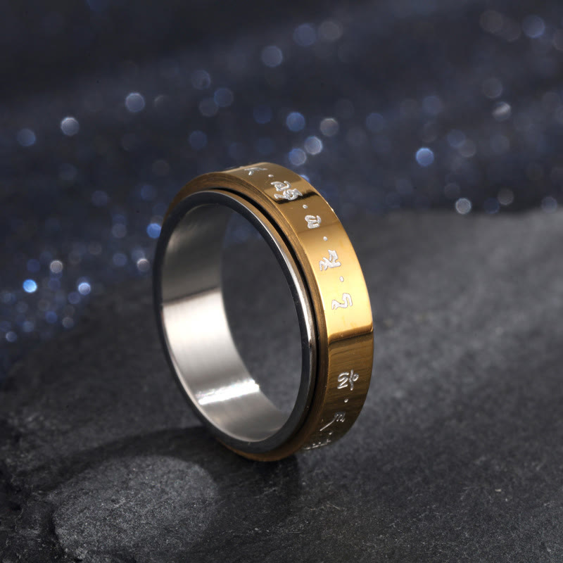 Unisex Titanium Steel Rotatable Ring US8 for Balance
