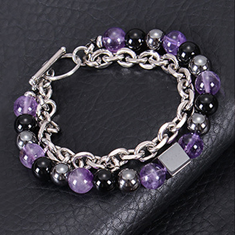 8mm Colorful Tiger Eye Double Wrap Protection Bracelet