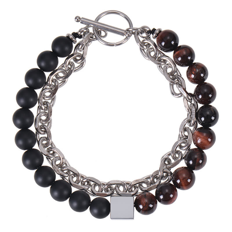 8mm Colorful Tiger Eye Double Wrap Protection Bracelet
