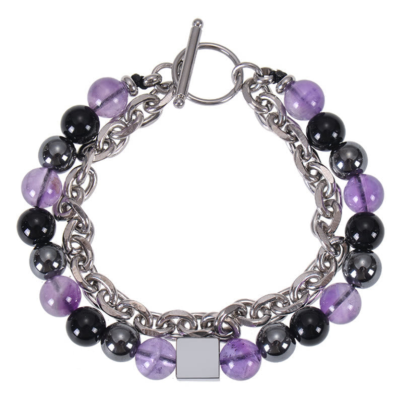 8mm Colorful Tiger Eye Double Wrap Protection Bracelet