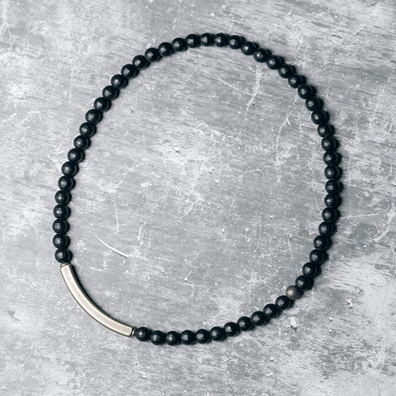 6mm Black Onyx Copper Double Wrap Protection Bracelet