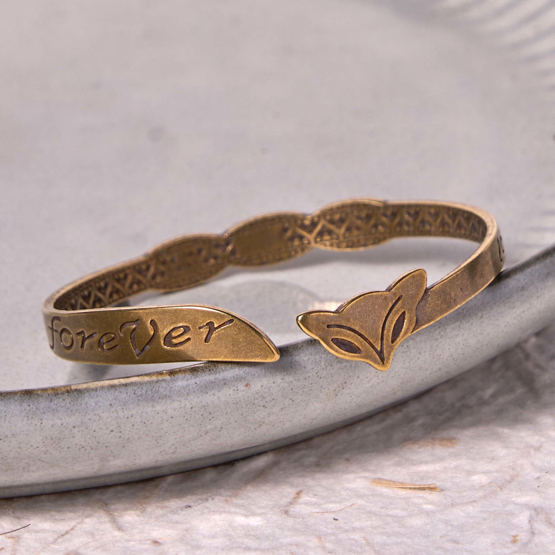 Adjustable Fox Head Copper Spiritual Bracelet Bangle