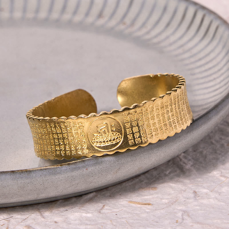 Great Compassion Mantra Copper Bracelet Bangle Adjustable Wrist