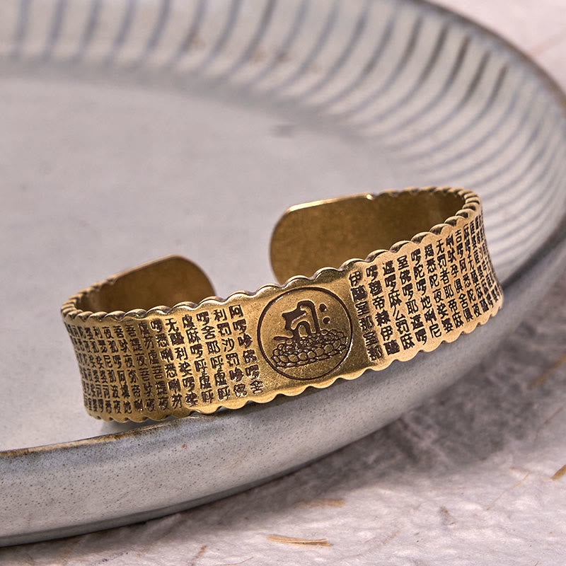 Great Compassion Mantra Copper Bracelet Bangle Adjustable Wrist