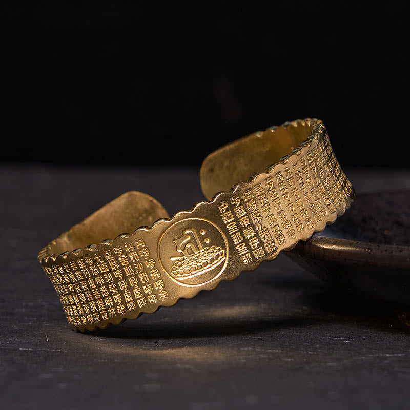 Great Compassion Mantra Copper Bracelet Bangle Adjustable Wrist