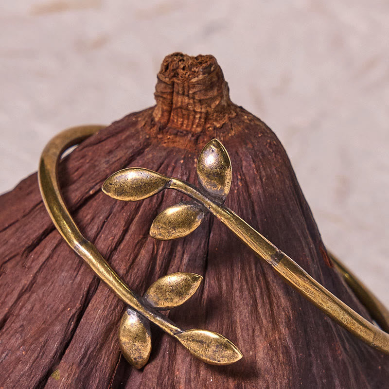 Adjustable Copper Lucky Clover Spiritual Bracelet Bangle