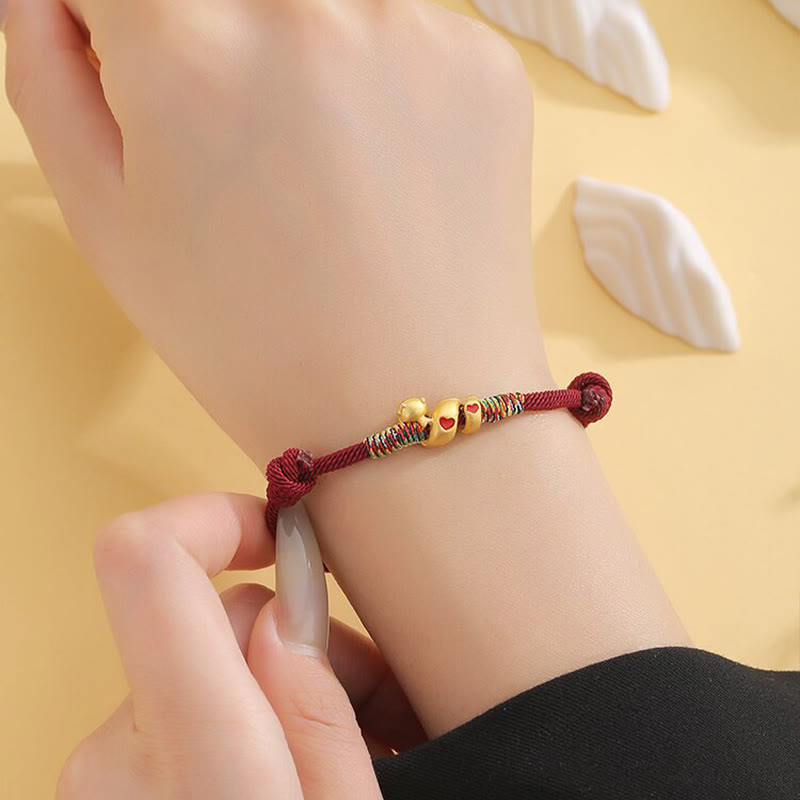 Adjustable Red String Snake Protection Bracelet Copper Alloy