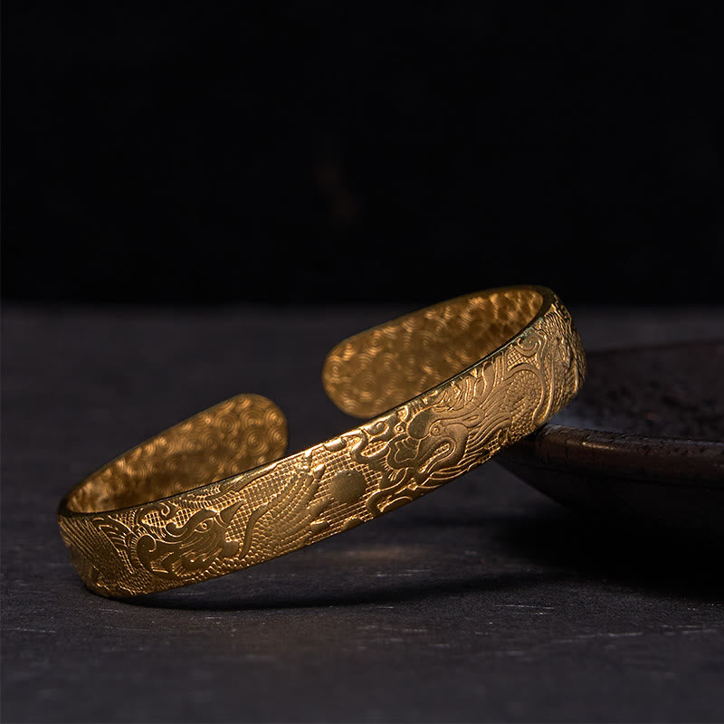 Dragon Phoenix Copper Bracelet | Luck & Protection Bangle