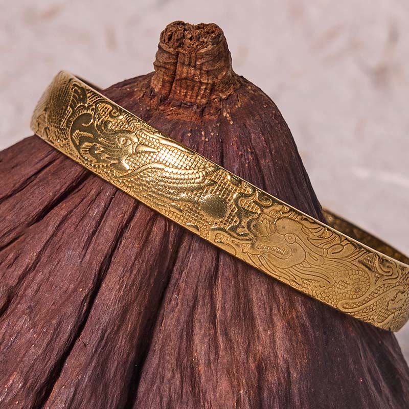 Dragon Phoenix Copper Bracelet | Luck & Protection Bangle
