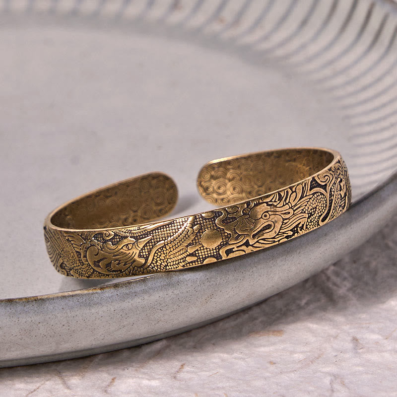 Dragon Phoenix Copper Bracelet | Luck & Protection Bangle