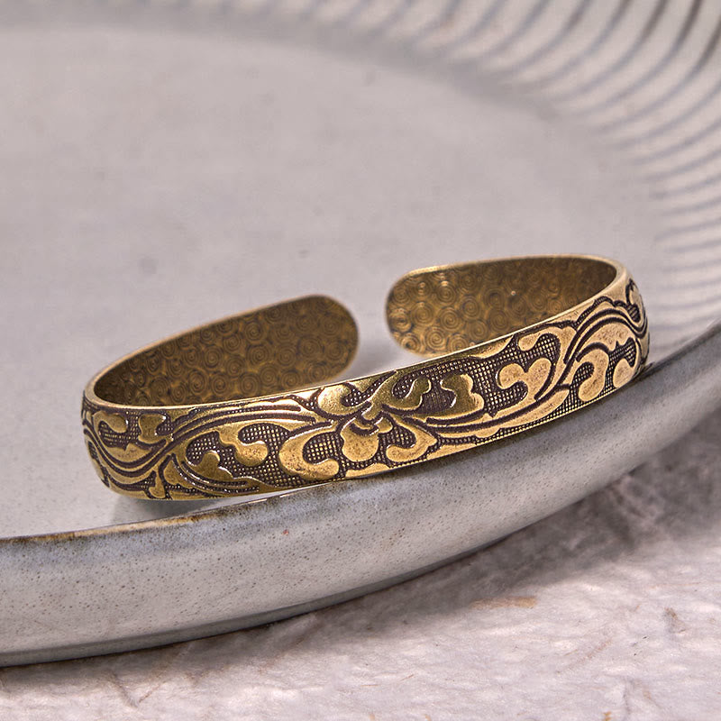 Copper Flowers Balance Self Care Adjustable Cuff Bracelet