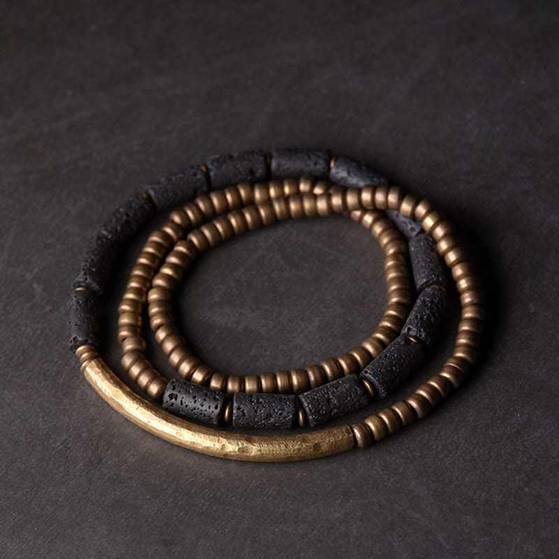 6mm Lava Rock Copper Multi-turn Wrap Spiritual Bracelet