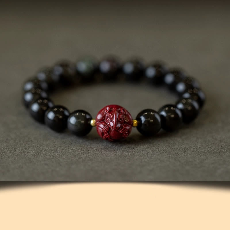 10mm Black Obsidian Chinese Zodiac Purification Bracelet