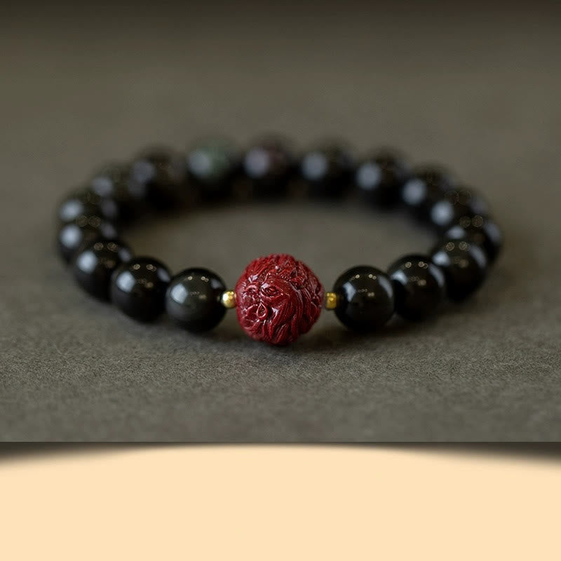 10mm Black Obsidian Chinese Zodiac Purification Bracelet