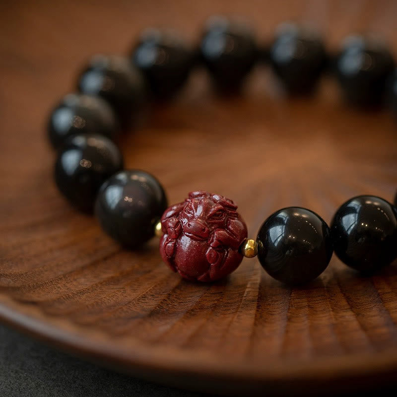 10mm Black Obsidian Chinese Zodiac Purification Bracelet