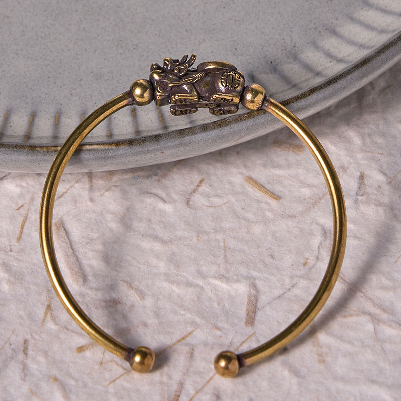 Adjustable Pixiu Copper Compass & Fu Luck Bracelet
