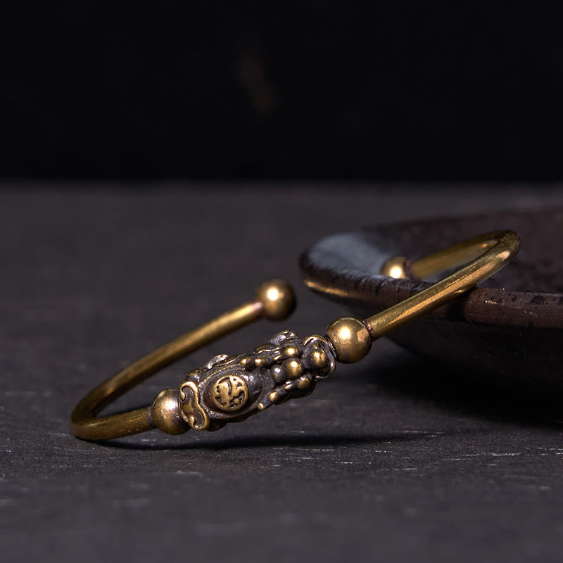 Adjustable Pixiu Copper Compass & Fu Luck Bracelet