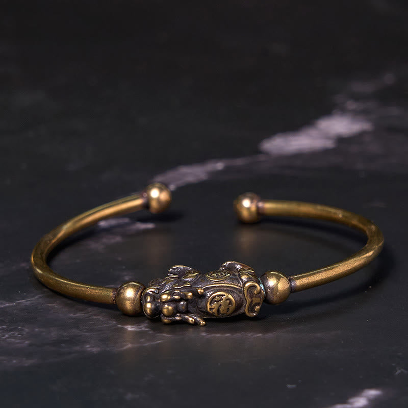 Adjustable Pixiu Copper Compass & Fu Luck Bracelet