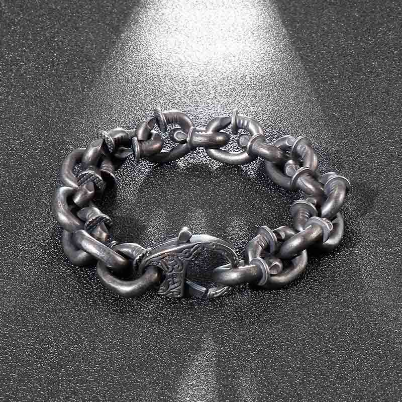 Square Rivets Titanium Steel Spiritual Bracelet for Balance