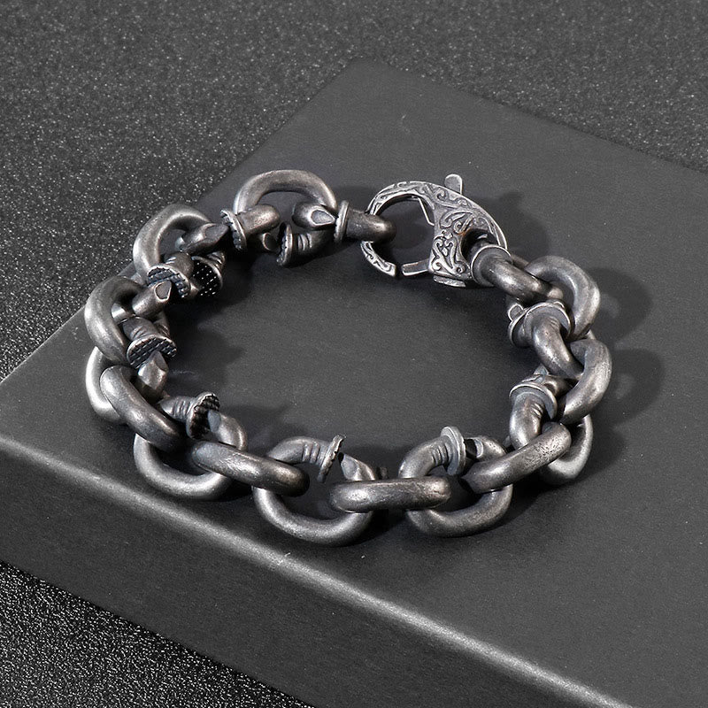 Square Rivets Titanium Steel Spiritual Bracelet for Balance