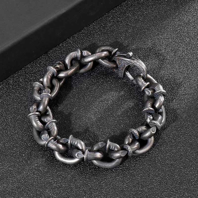 Square Rivets Titanium Steel Spiritual Bracelet for Balance