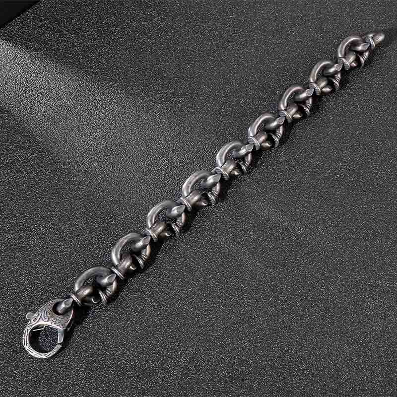 Square Rivets Titanium Steel Spiritual Bracelet for Balance