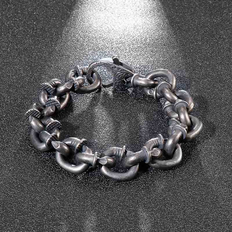 Square Rivets Titanium Steel Spiritual Bracelet for Balance