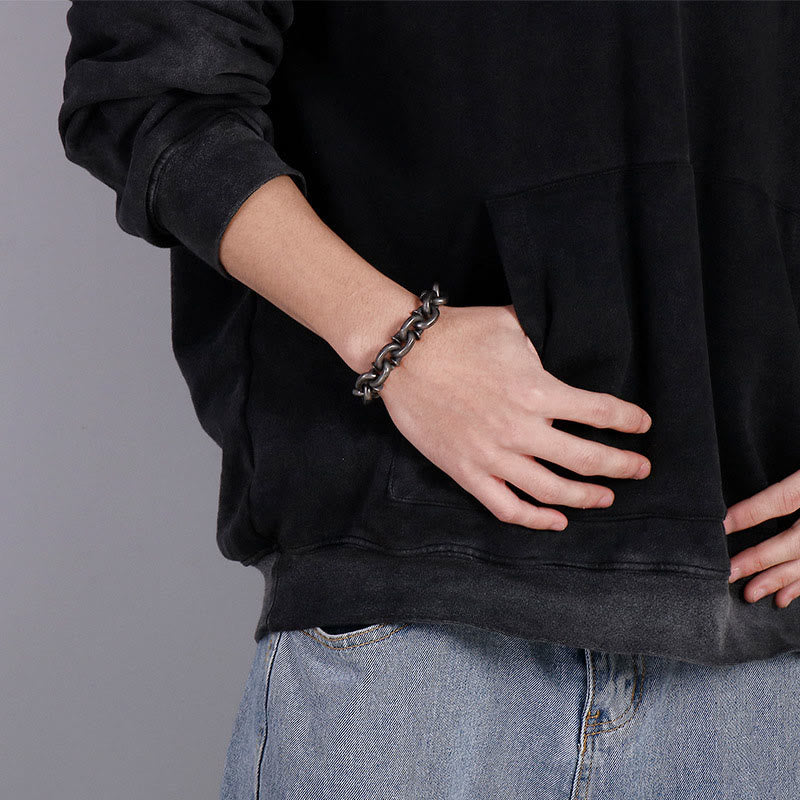 Square Rivets Titanium Steel Spiritual Bracelet for Balance