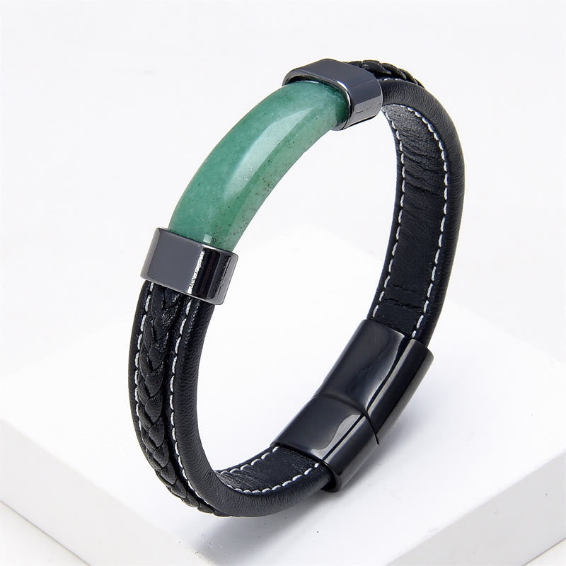 16-18cm Tiger Eye Leather Balance Bracelet