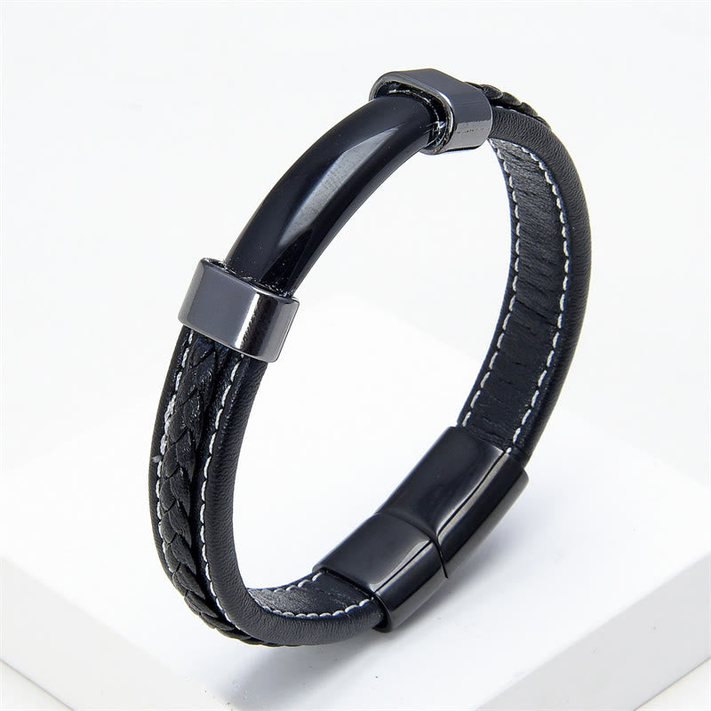16-18cm Tiger Eye Leather Balance Bracelet