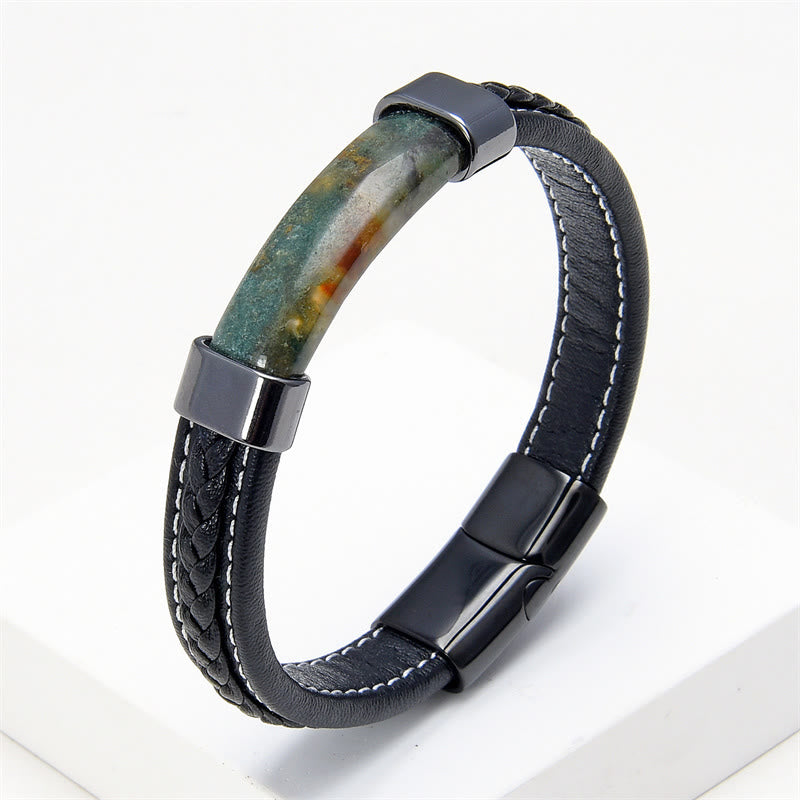 16-18cm Tiger Eye Leather Balance Bracelet