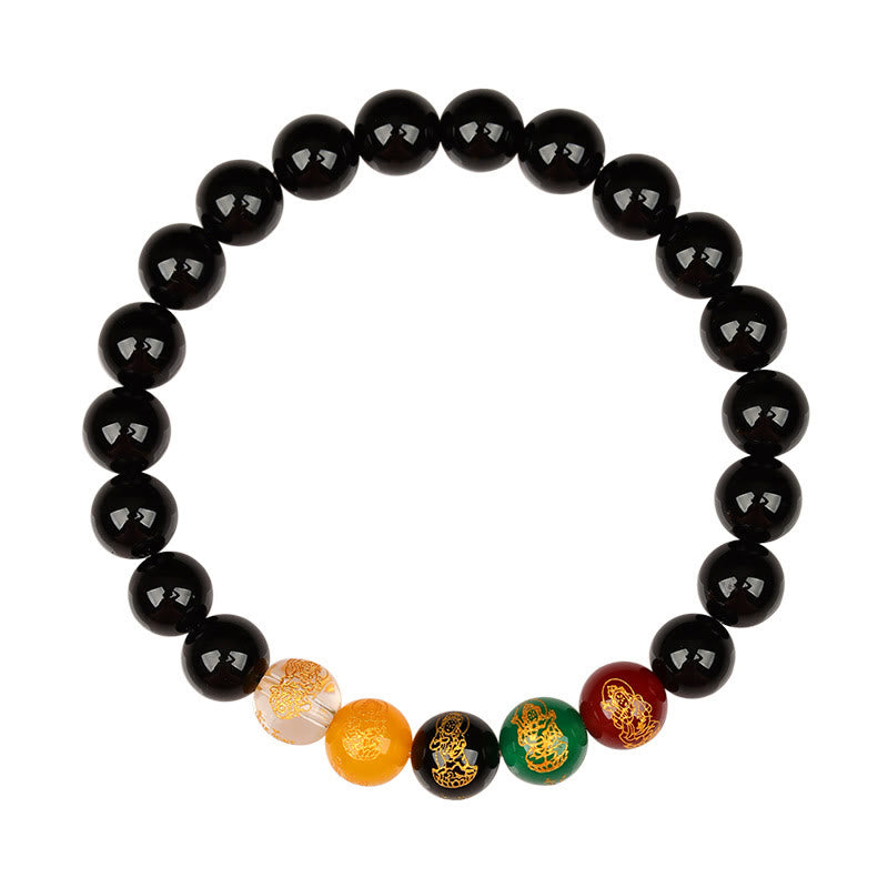 8mm Five Elements Agate Luck Bracelet for Spiritual Balance
