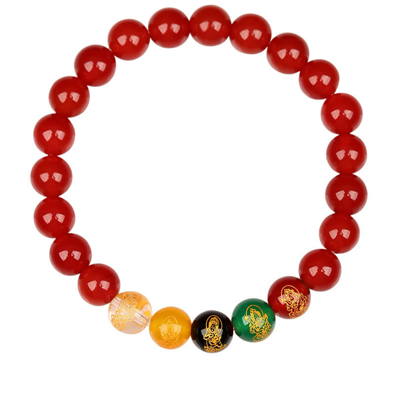 8mm Five Elements Agate Luck Bracelet for Spiritual Balance