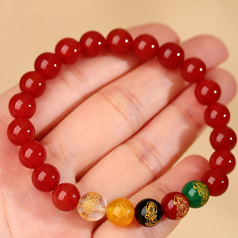 8mm Five Elements Agate Luck Bracelet for Spiritual Balance