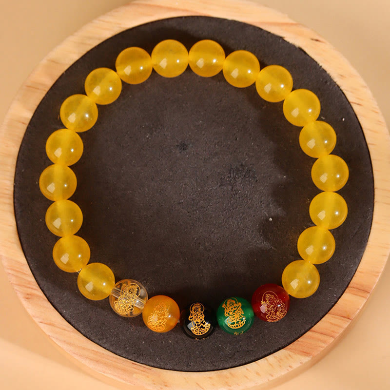 8mm Five Elements Agate Luck Bracelet for Spiritual Balance