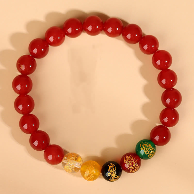 8mm Five Elements Agate Luck Bracelet for Spiritual Balance