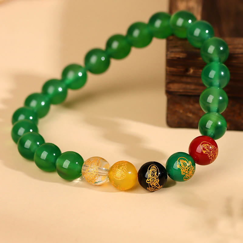 8mm Five Elements Agate Luck Bracelet for Spiritual Balance