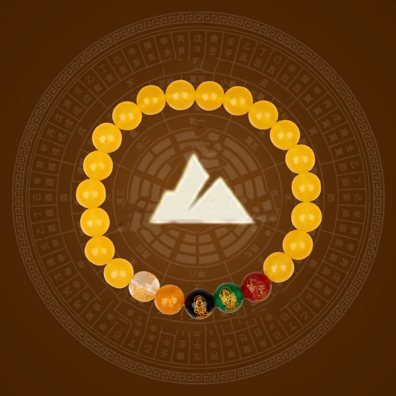 8mm Five Elements Agate Luck Bracelet for Spiritual Balance