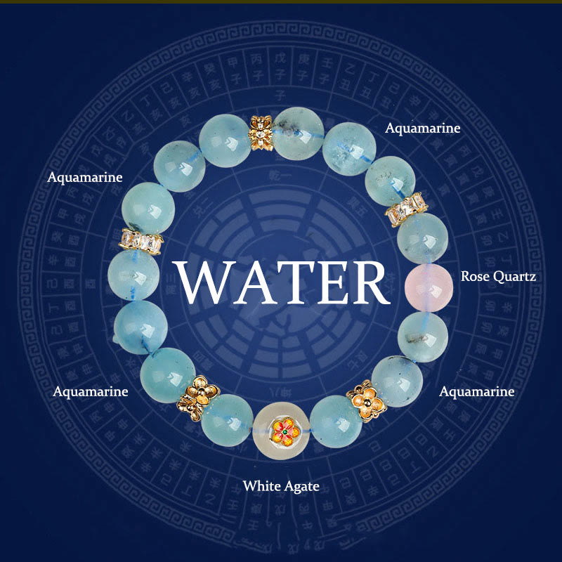 9.5mm Five Elements Green Phantom Agate Healing Bracelet