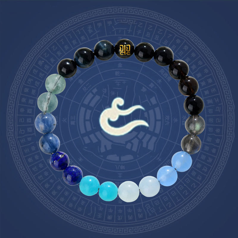 8mm Five Elements Yellow Agate Bracelet for Balance & Prosperity