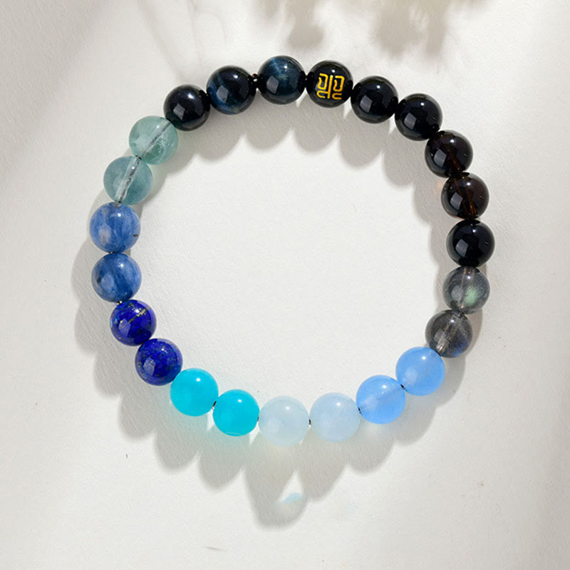 8mm Five Elements Yellow Agate Bracelet for Balance & Prosperity