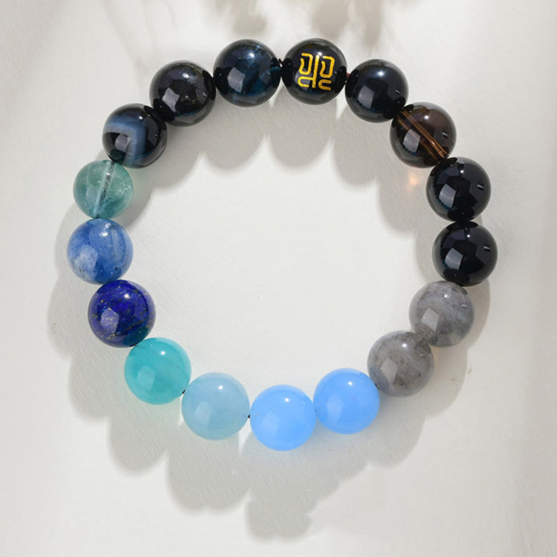 8mm Five Elements Yellow Agate Bracelet for Balance & Prosperity