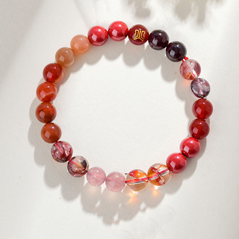 8mm Five Elements Yellow Agate Bracelet for Balance & Prosperity